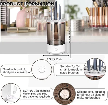 Automatic Multi Makeup Brushes Cleaner – 360° Electric Deep Clean & Fast Drying System